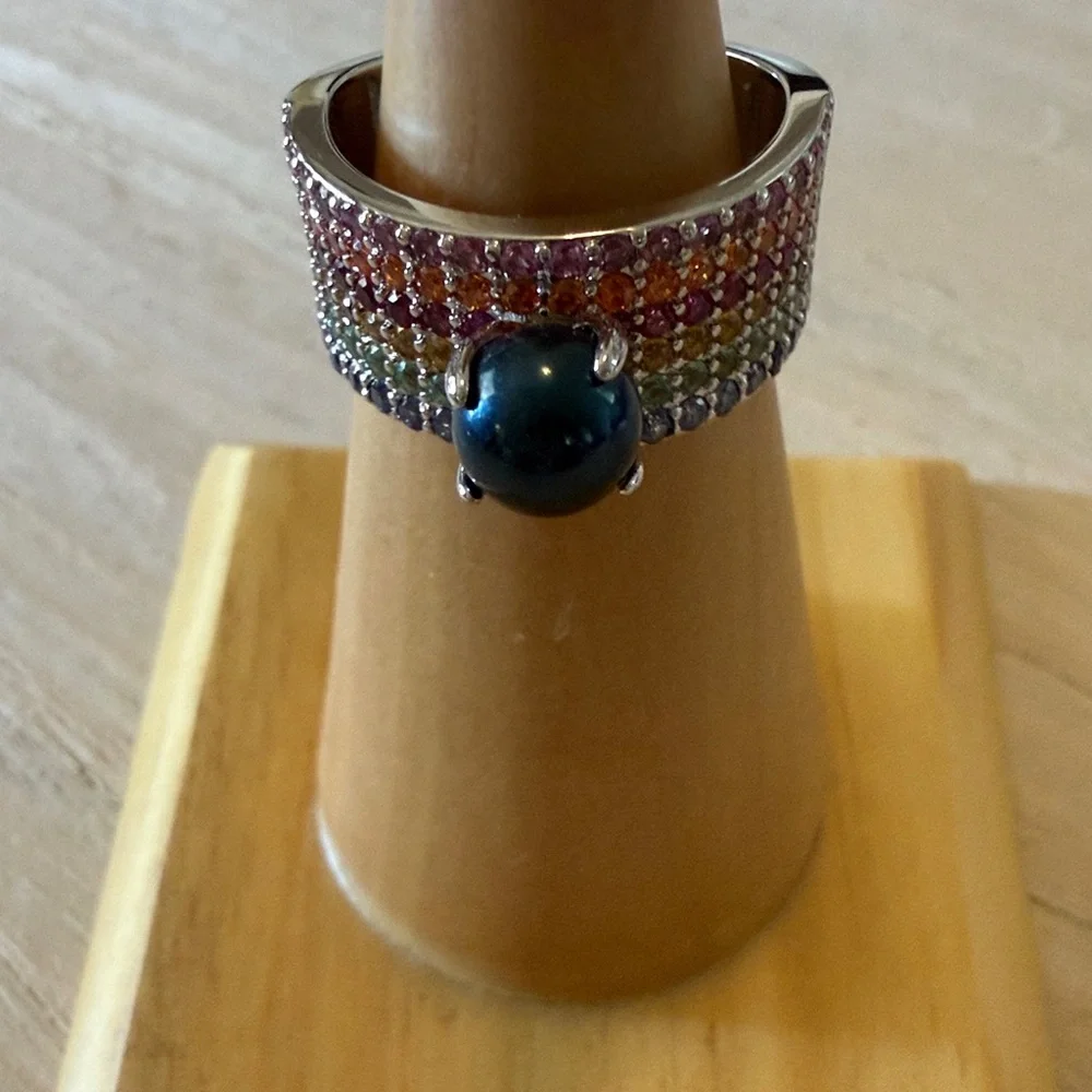 Elegant Multicolor Stone Ring - Picture 2 of 2